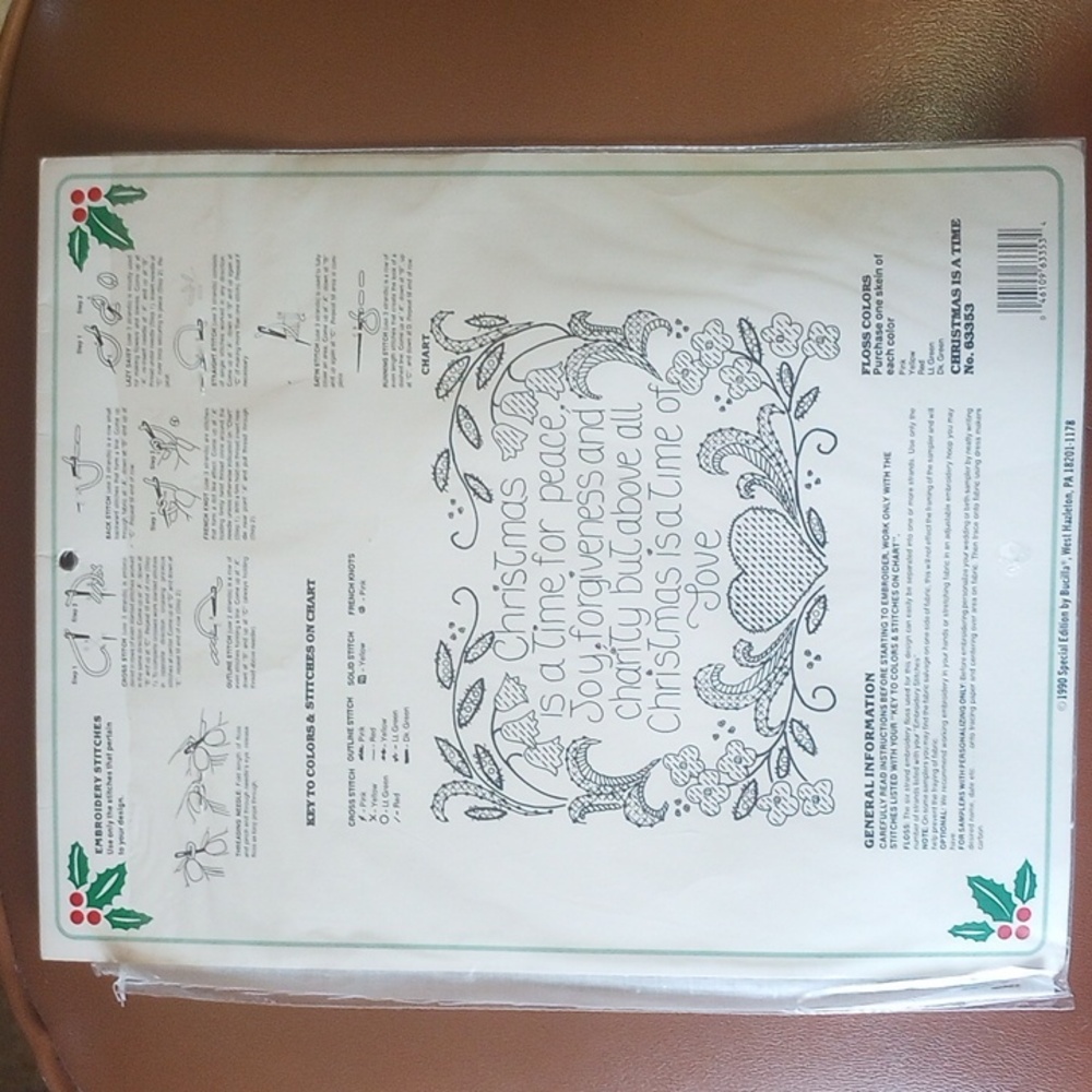 NWT 3 Bucilla Christmas Stamped Cross Stitch Samplers. Snowman Joy Holly Flowers - Picture 5 of 7